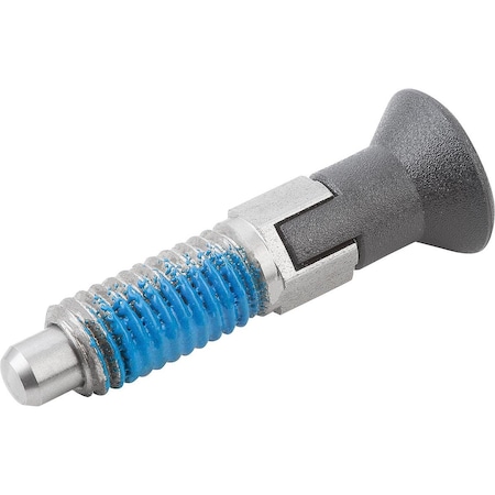 Kipp Indexing Plunger W Thread Lock Size:3 D1=M12, D=8, Form:Cp W Locking Slot Wout Locknut, Stainless K1098.193308120